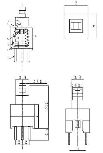 7x7自鎖尺寸圖